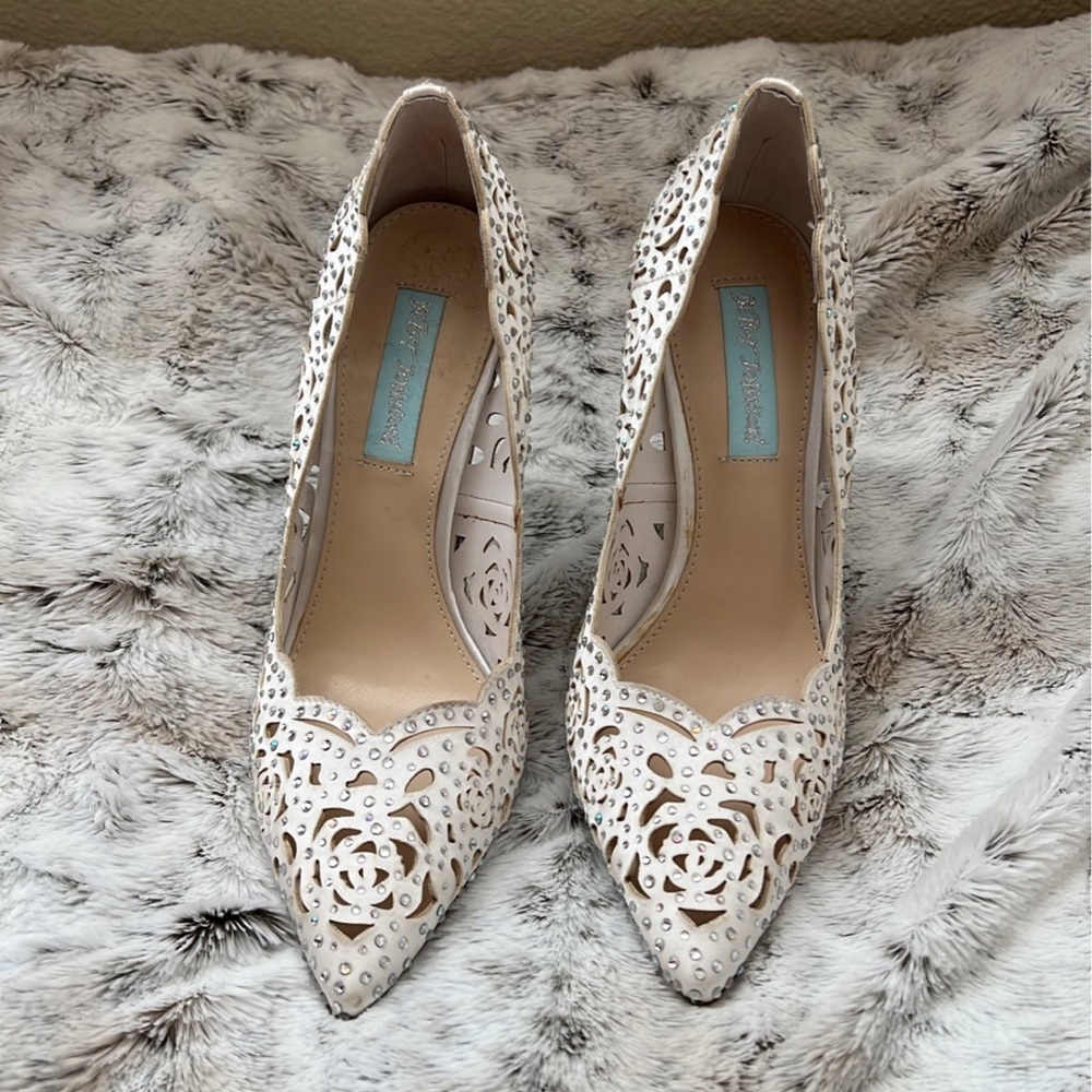 Betsey Johnson rhinestone heels size 7.5M
